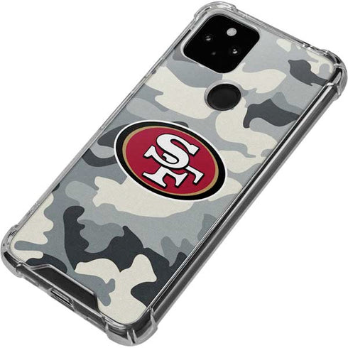 NFL San Francisco 49ers Camo Google Pixel 5 Clear Case